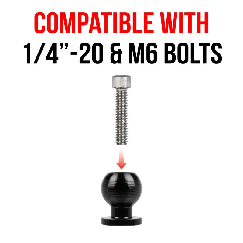 Tackform 20mm Aluminum Ball with 1/4"-20 (6mm) Thru Hole | Enduro 20 Series | NOT for Use with 1" / 25mm / B-Sized Ball Systems | Hardware NOT Included - Image 3